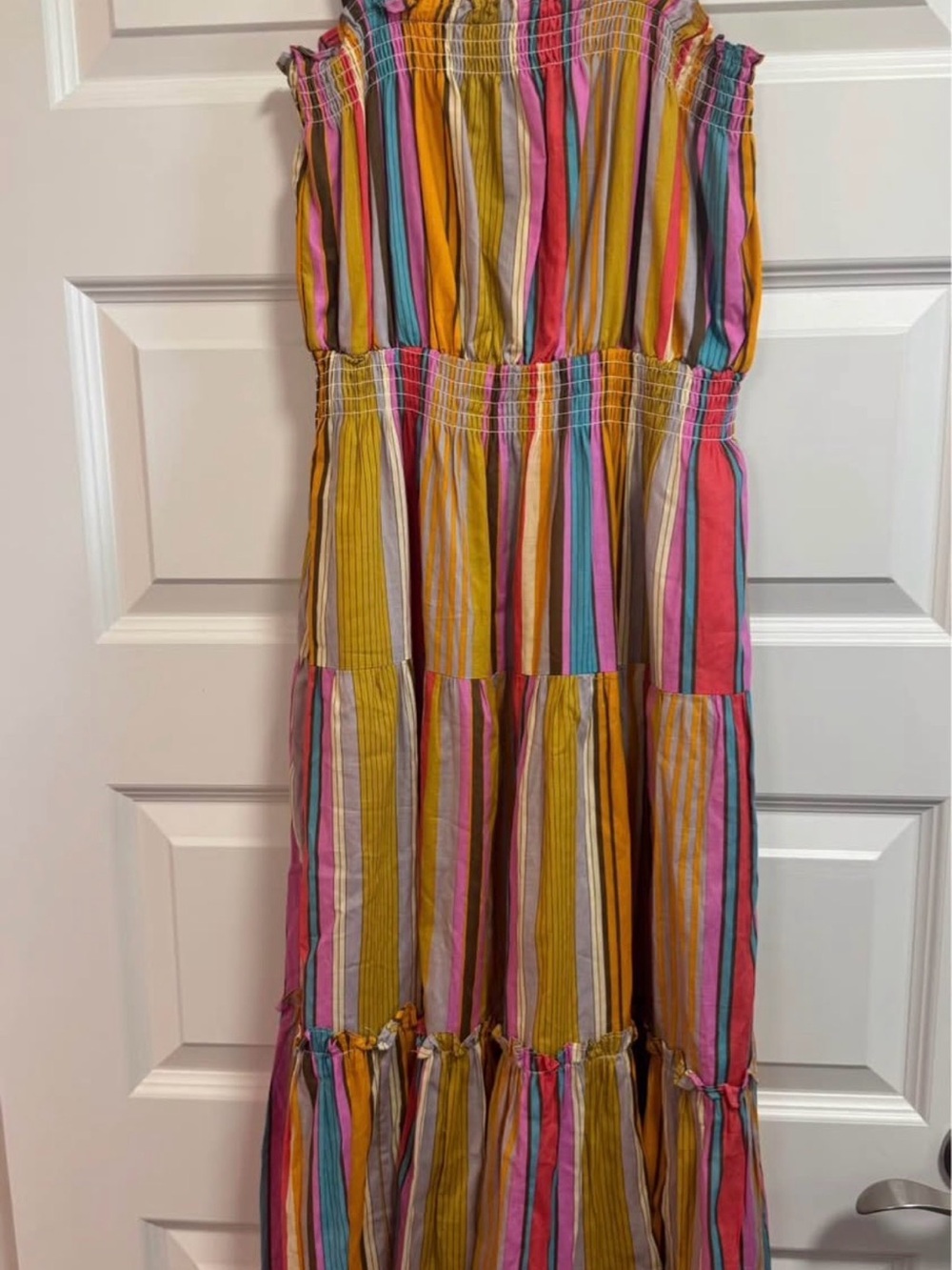 Tahari ASL Multicolor Striped Maxi Dress